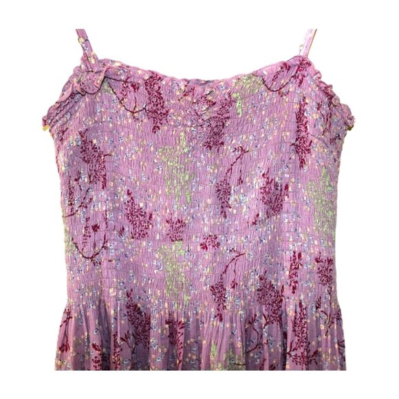 URBAN OUTFITTERS Kimchi Blue Smocked Midi Sundress in Purple Floral (M/L) - Picture 3 of 9